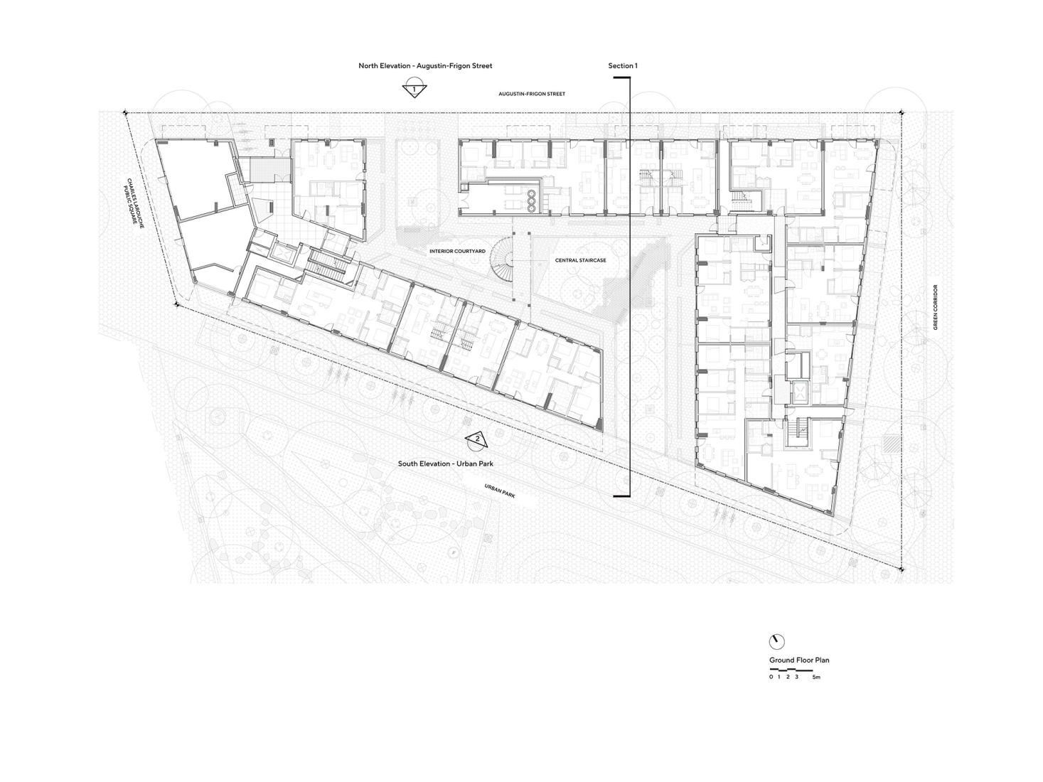 Ground floor plan. Cité Angus II by Ædifica.