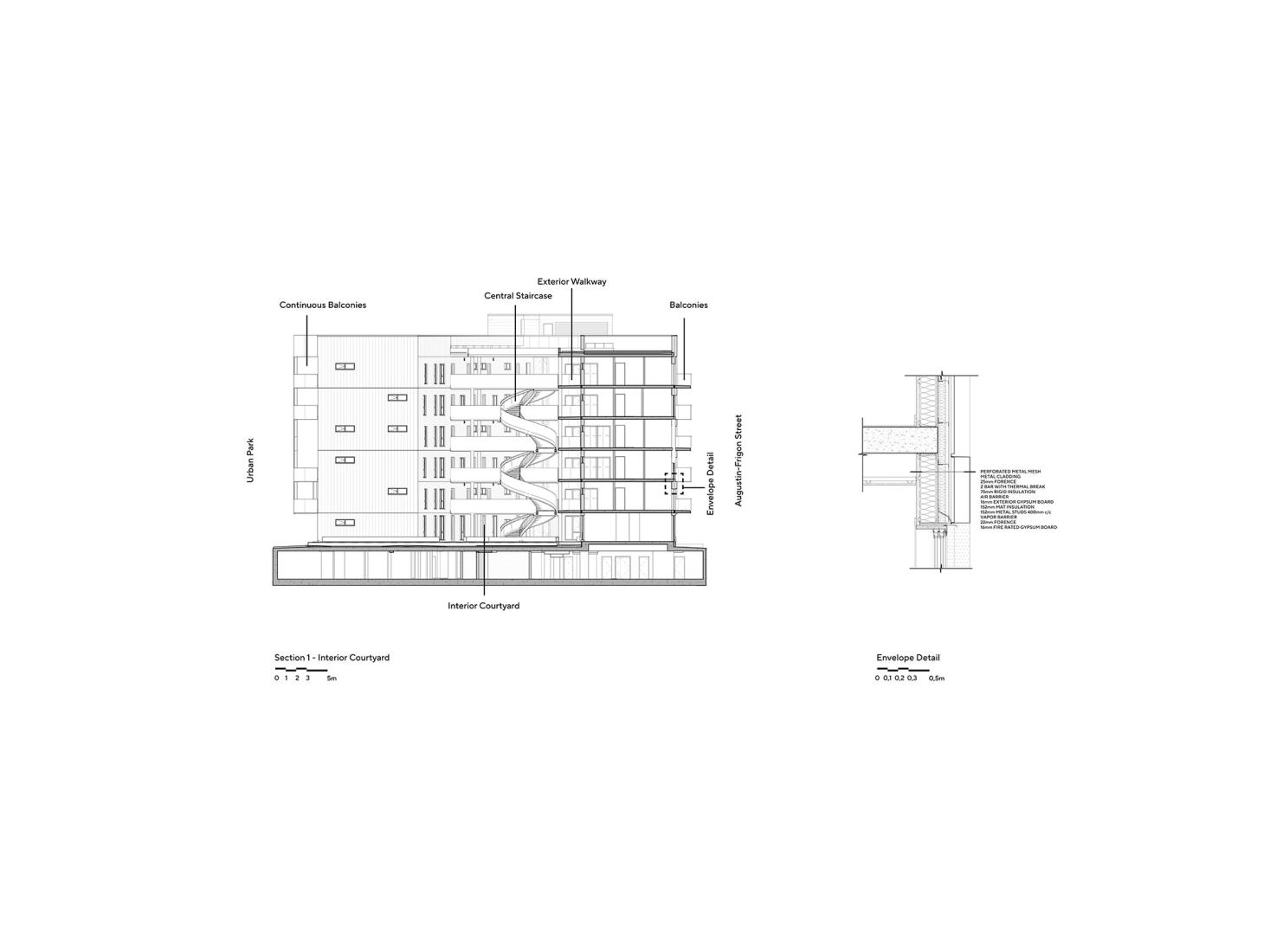 Section and Envelope detail. Cité Angus II by Ædifica.