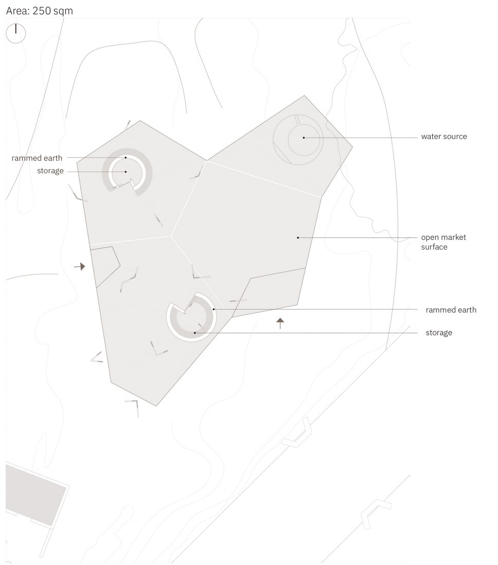 Ground floor plan. New Guabu­li­ga Mar­ket by [ap­p­lied] For­eign Af­fairs. Image courtesy of [applied] Foreign Affairs