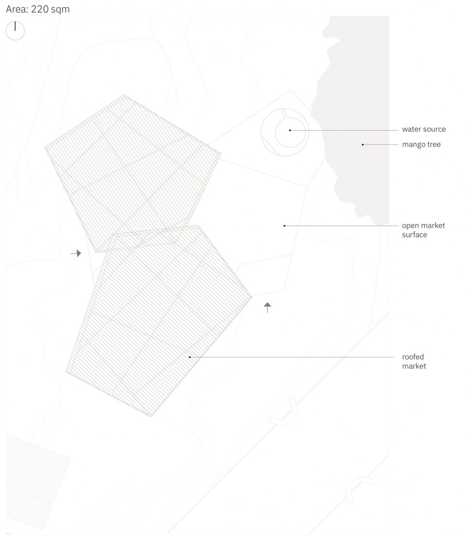 Roof floor plan. New Guabu­li­ga Mar­ket by [ap­p­lied] For­eign Af­fairs. Image courtesy of [applied] Foreign Affairs