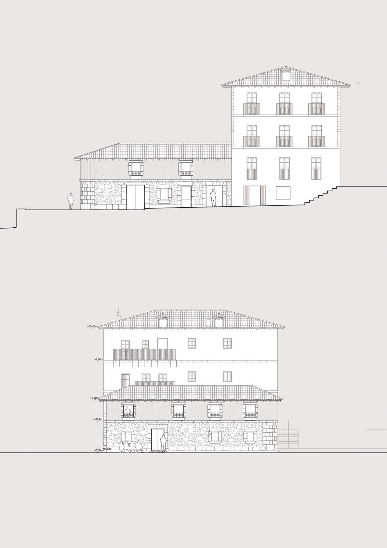 Elevations. Rehabilitation of the Lonja de Limpias as a Center for Environmental and Social Education by AGi architets and CSD3 arquitectos