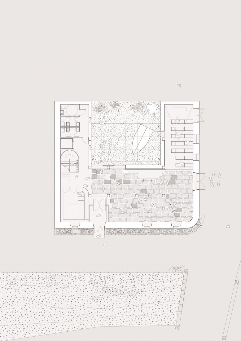 Groundfloor plan. Rehabilitation of the Lonja de Limpias as a Center for Environmental and Social Education by AGi architets and CSD3 arquitectos