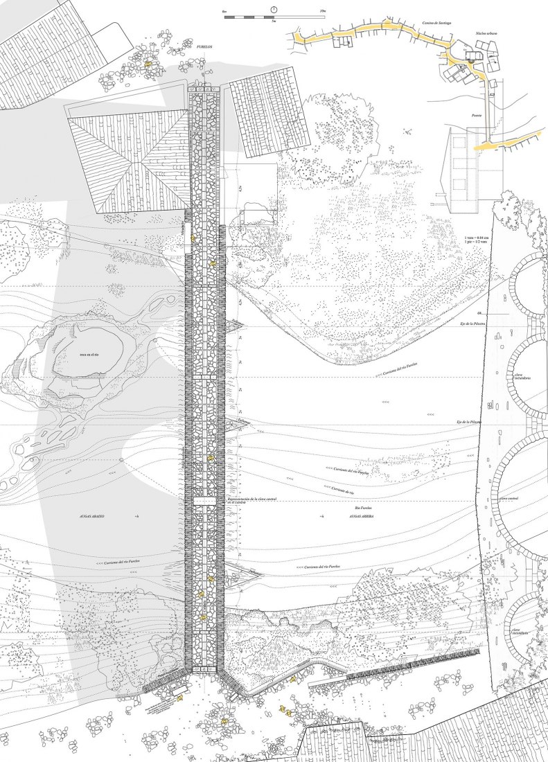 Planta. Puente de Furelos por AGi Architects. 
