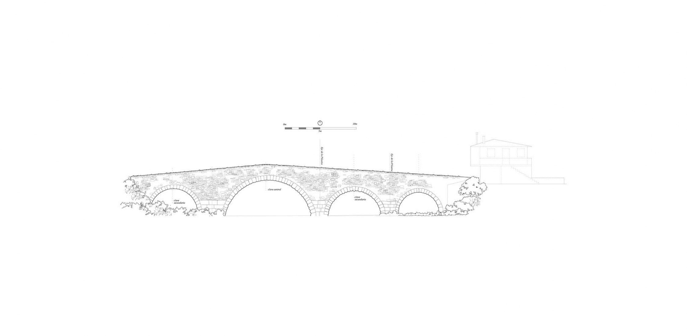 Alzado. Furelos Bridge by AGi Architects. 