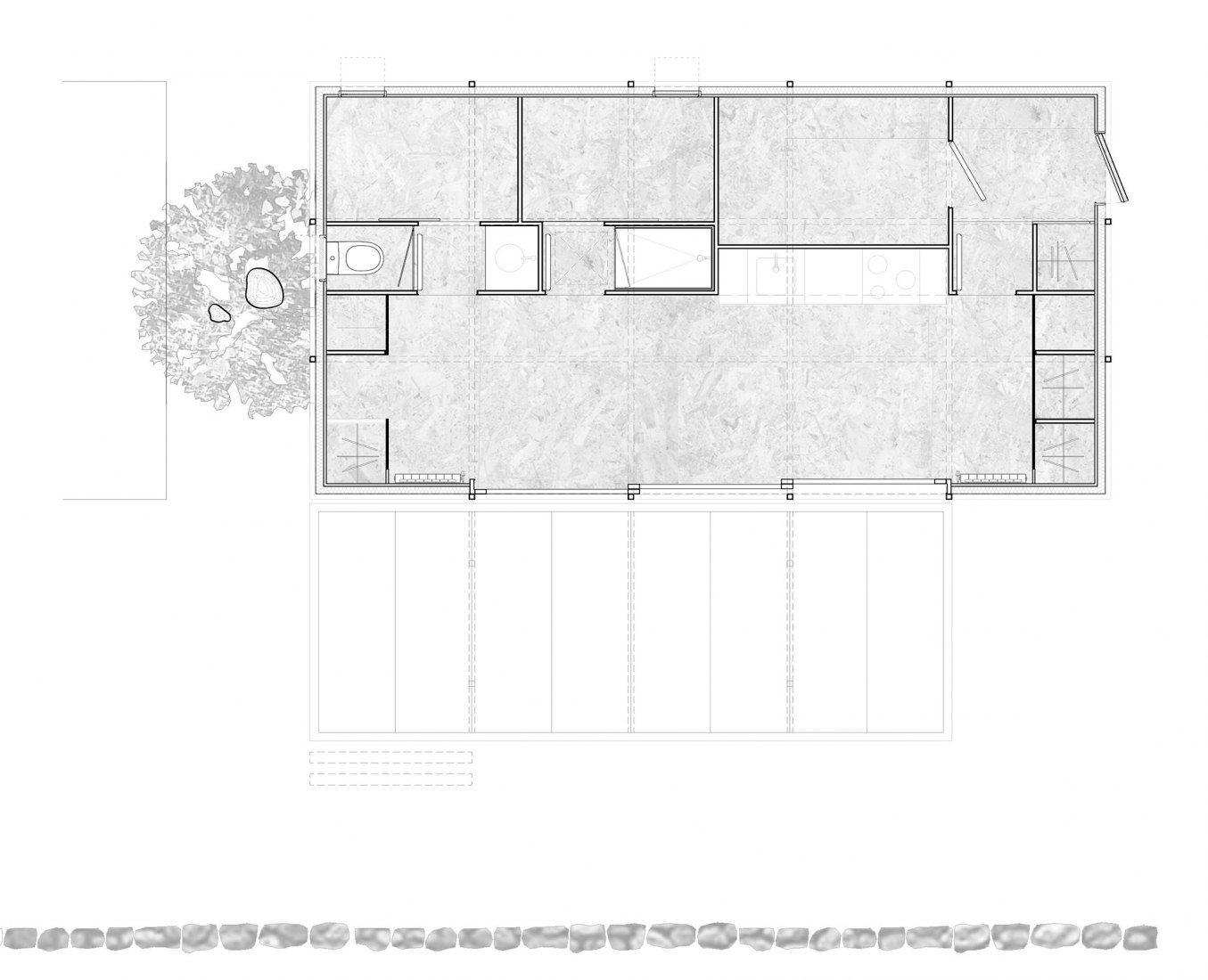 Planta. Refugio para fin de semana por Agora Arquitectura