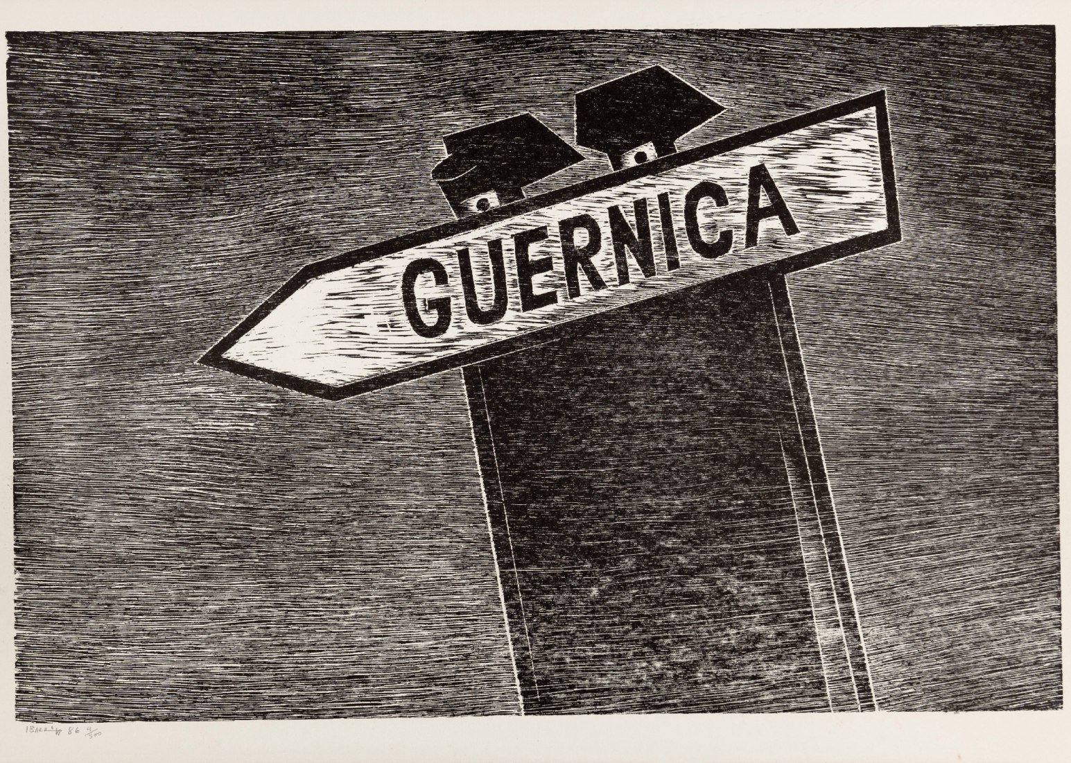 Woodcuts. Guernica para Gernika by Agustín Ibarrola at ARCOmadrid. Photograph courtesy of Galería José de la Mano