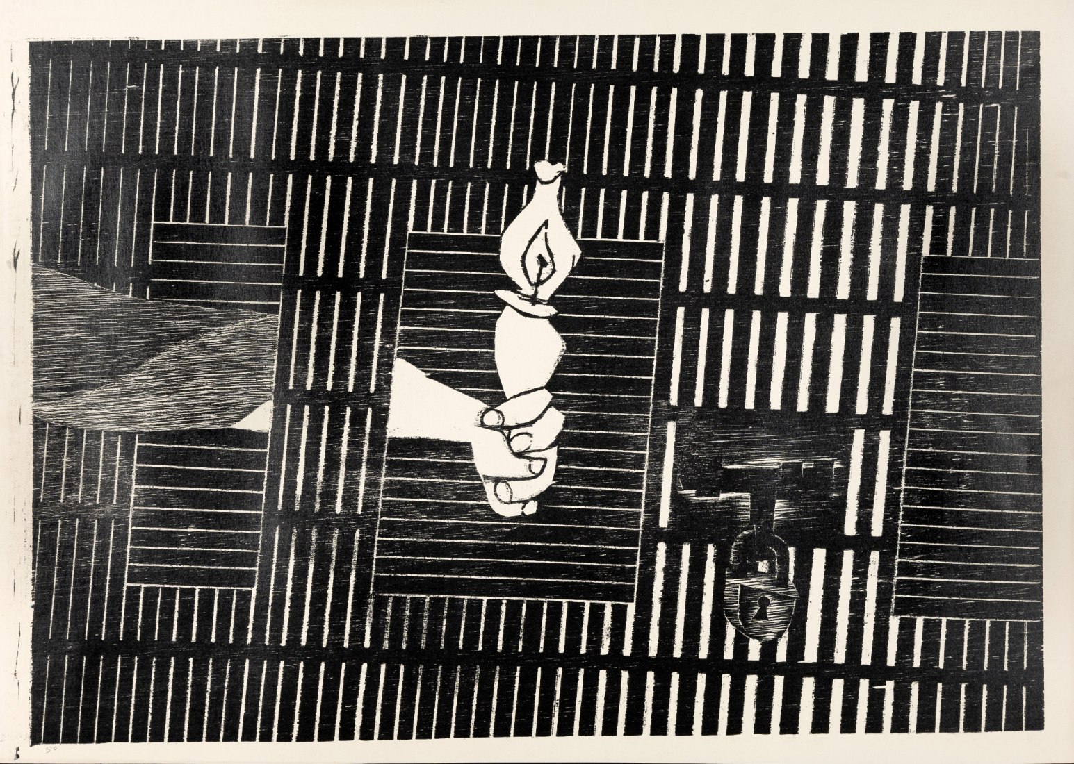 Woodcuts. Guernica para Gernika by Agustín Ibarrola at ARCOmadrid. Photograph courtesy of Galería José de la Mano