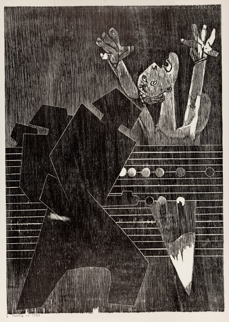 Woodcuts. Guernica para Gernika by Agustín Ibarrola at ARCOmadrid. Photograph courtesy of Galería José de la Mano