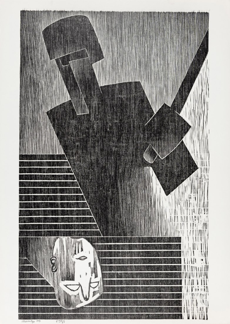 Woodcuts. Guernica para Gernika by Agustín Ibarrola at ARCOmadrid. Photograph courtesy of Galería José de la Mano