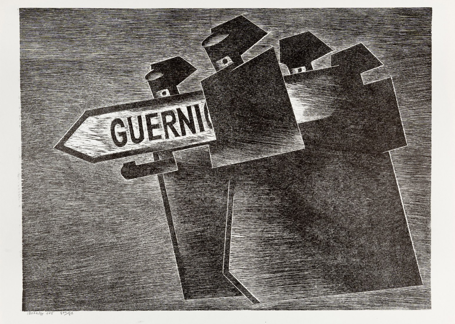 Woodcuts. Guernica para Gernika by Agustín Ibarrola at ARCOmadrid. Photograph courtesy of Galería José de la Mano