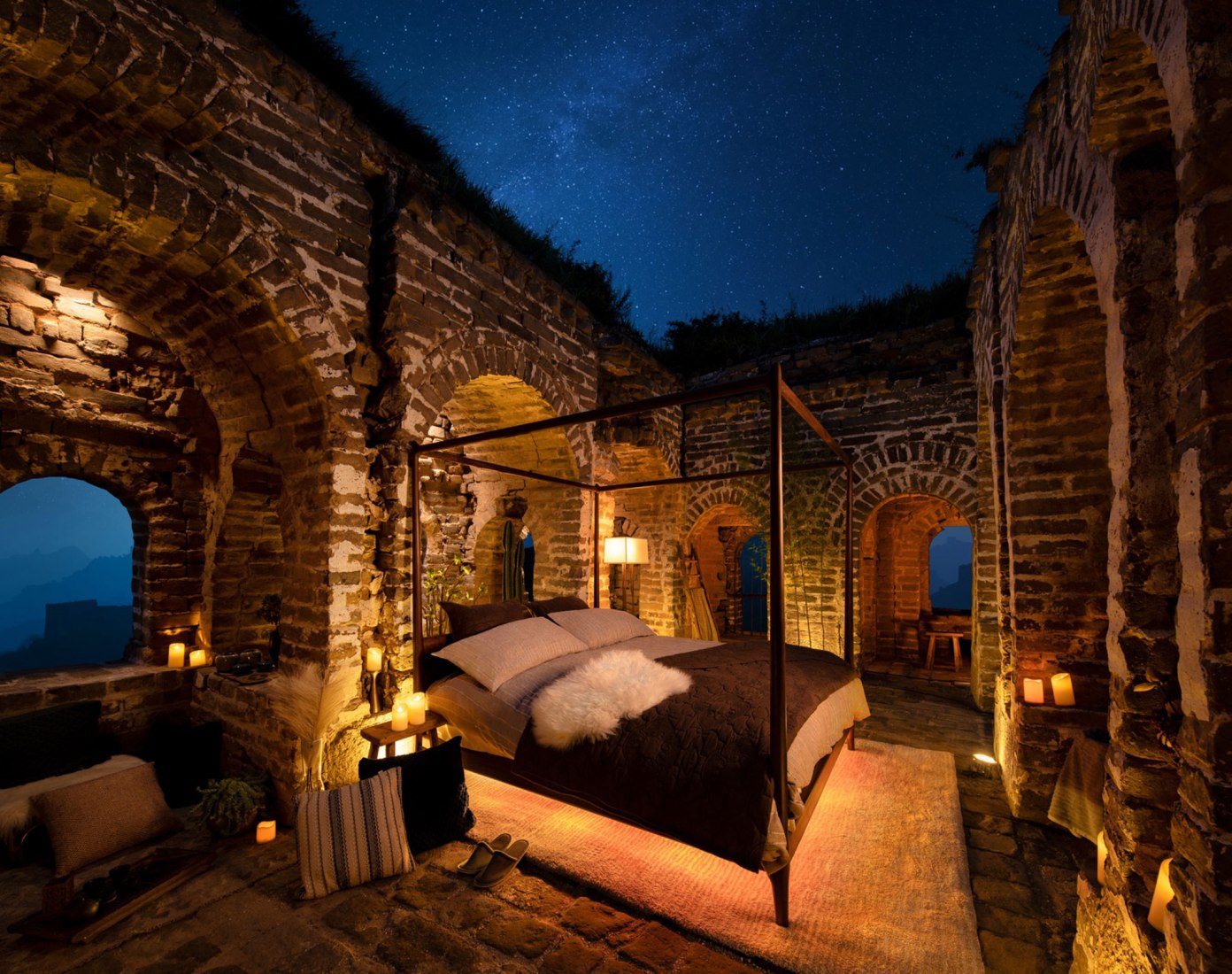 A Night on the Great Wall of China, Courtesy of Airbnb. Image courtesy of Airbnb
