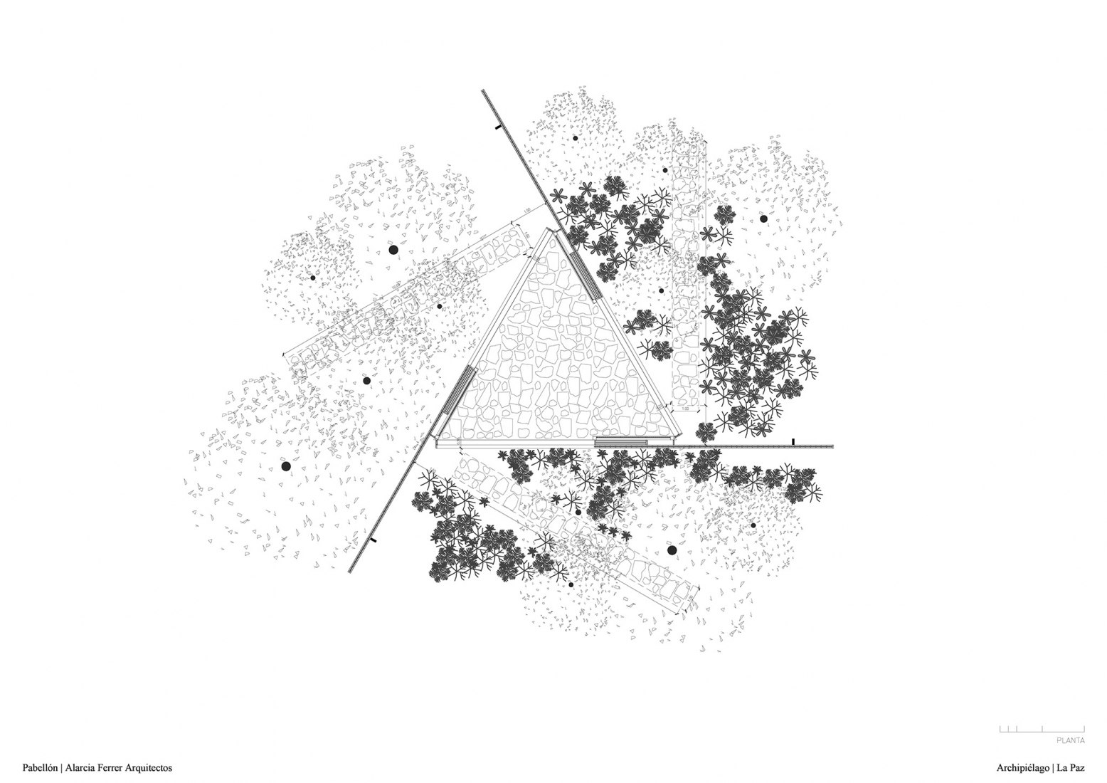 Floor plan. Archipelago Pavilion Author Houses by Alarcia Ferrer Arquitectos.