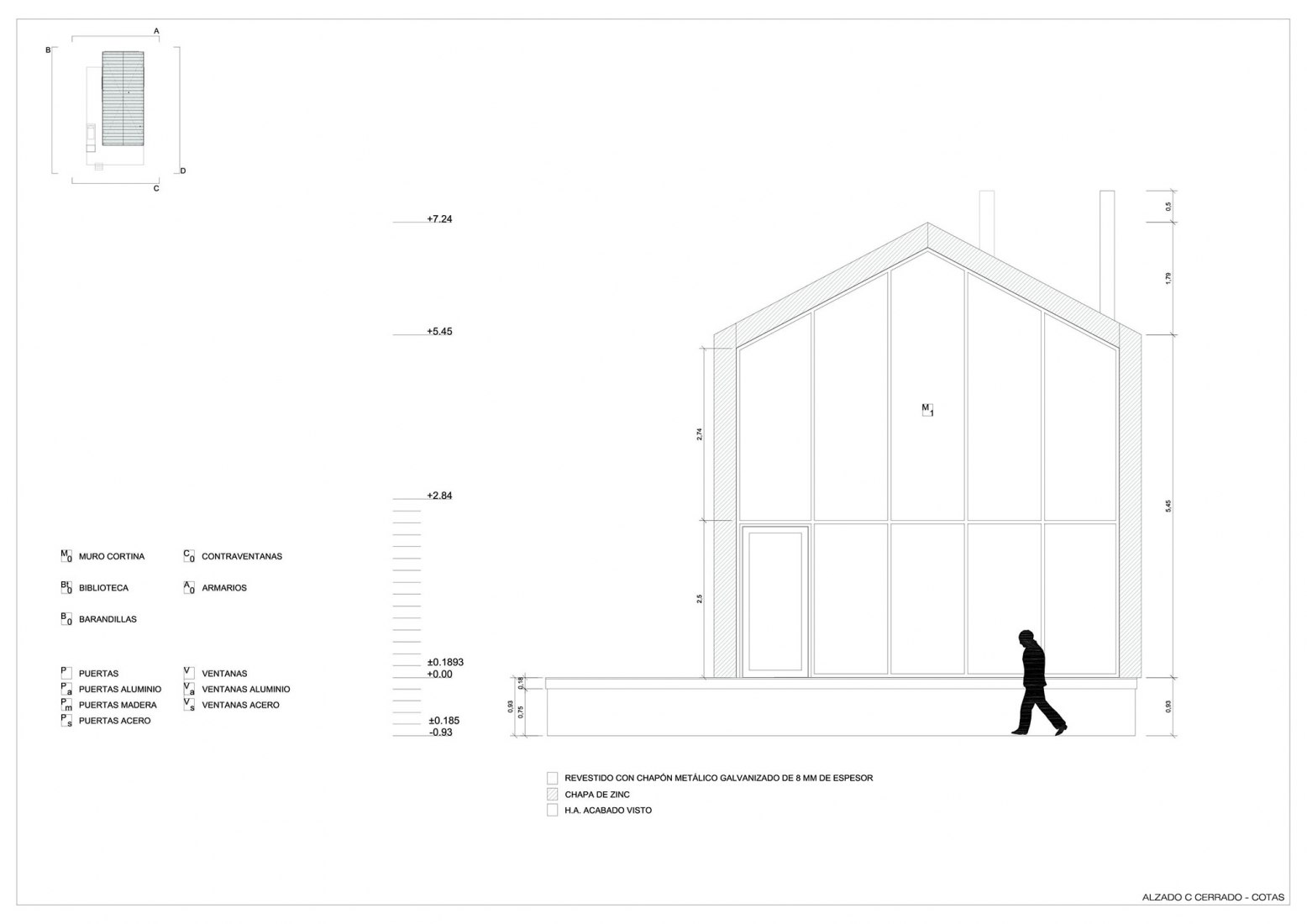 Main elevation. Granero House by Alberich-Rodríguez Arquitectos. 