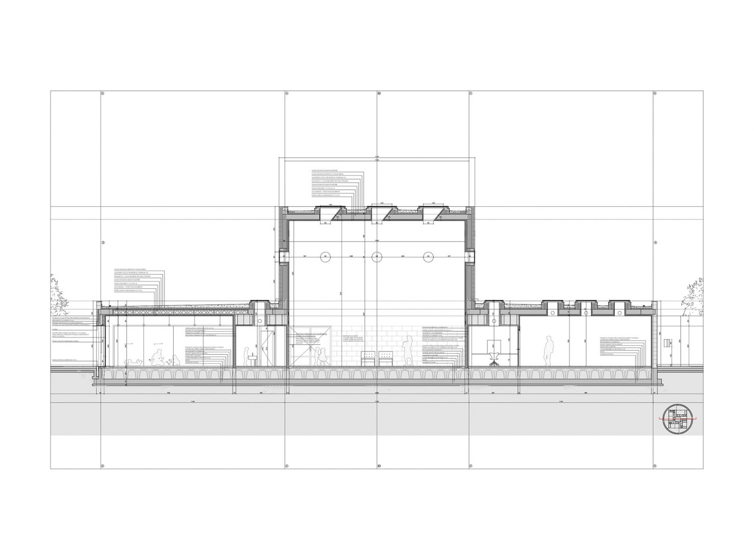 Detalle sección constructiva. Guardería de Benetton por Alberto Campo Baeza