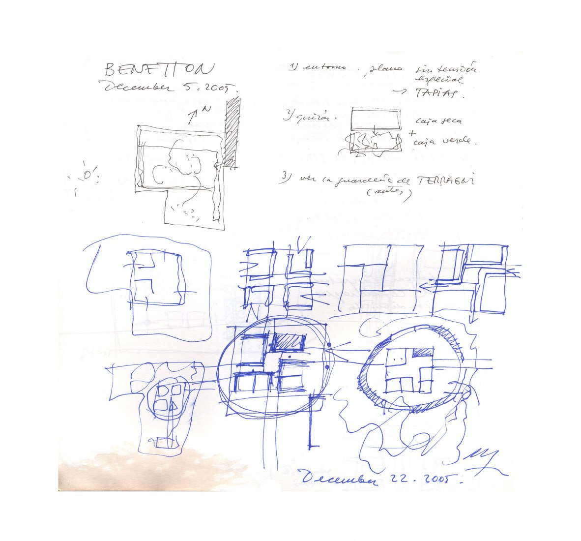 Boceto. Guardería de Benetton por Alberto Campo Baeza