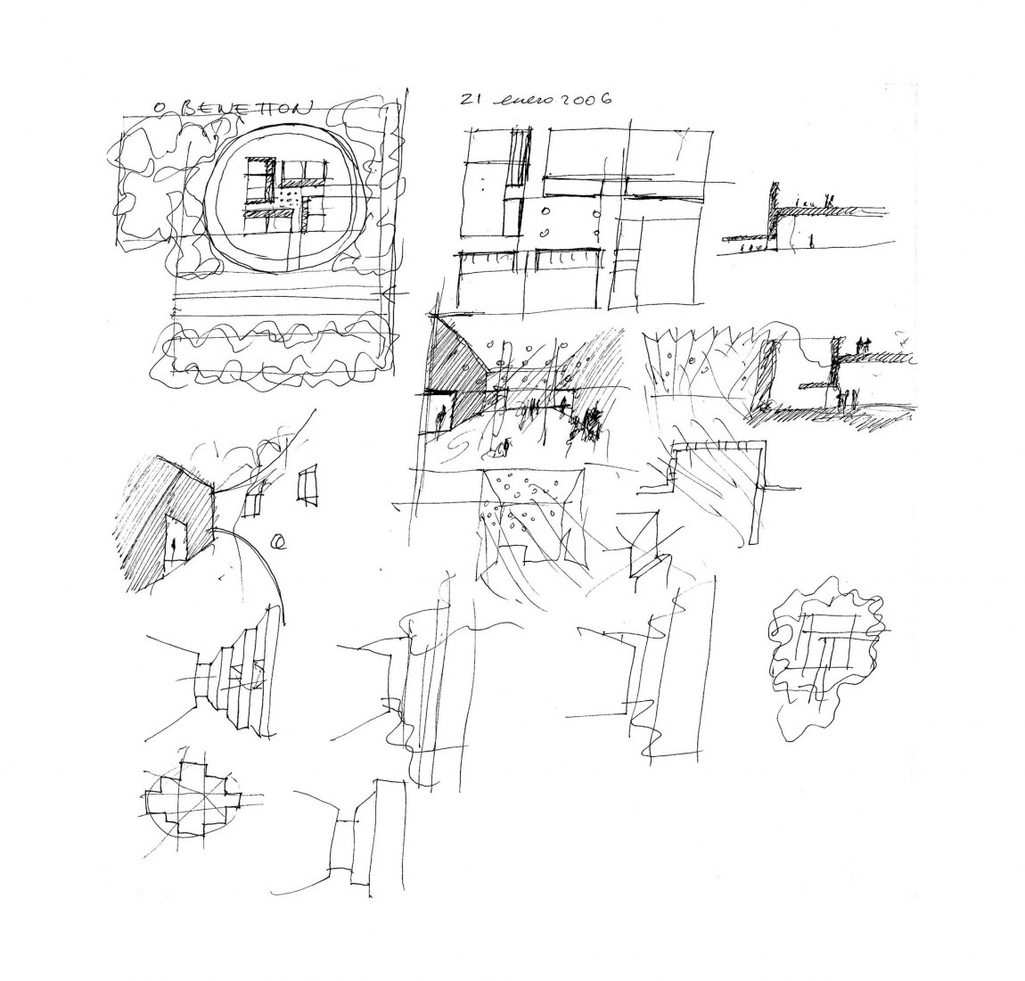 Boceto. Guardería de Benetton por Alberto Campo Baeza