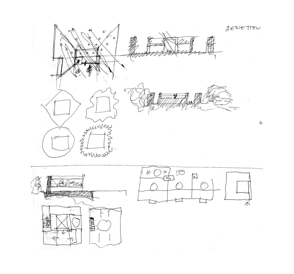 Boceto. Guardería de Benetton por Alberto Campo Baeza