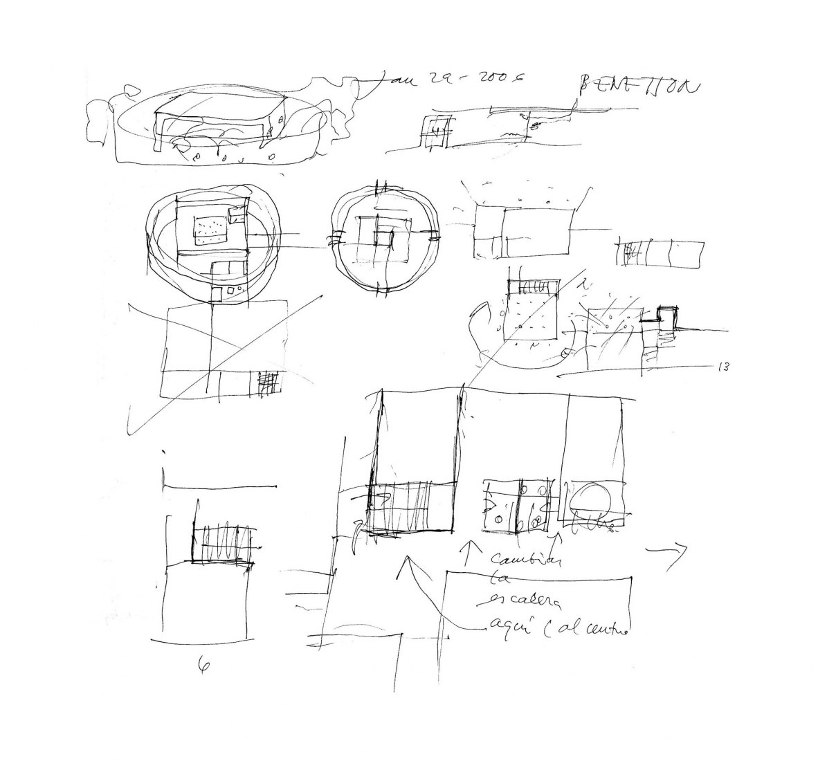 Boceto. Guardería de Benetton por Alberto Campo Baeza