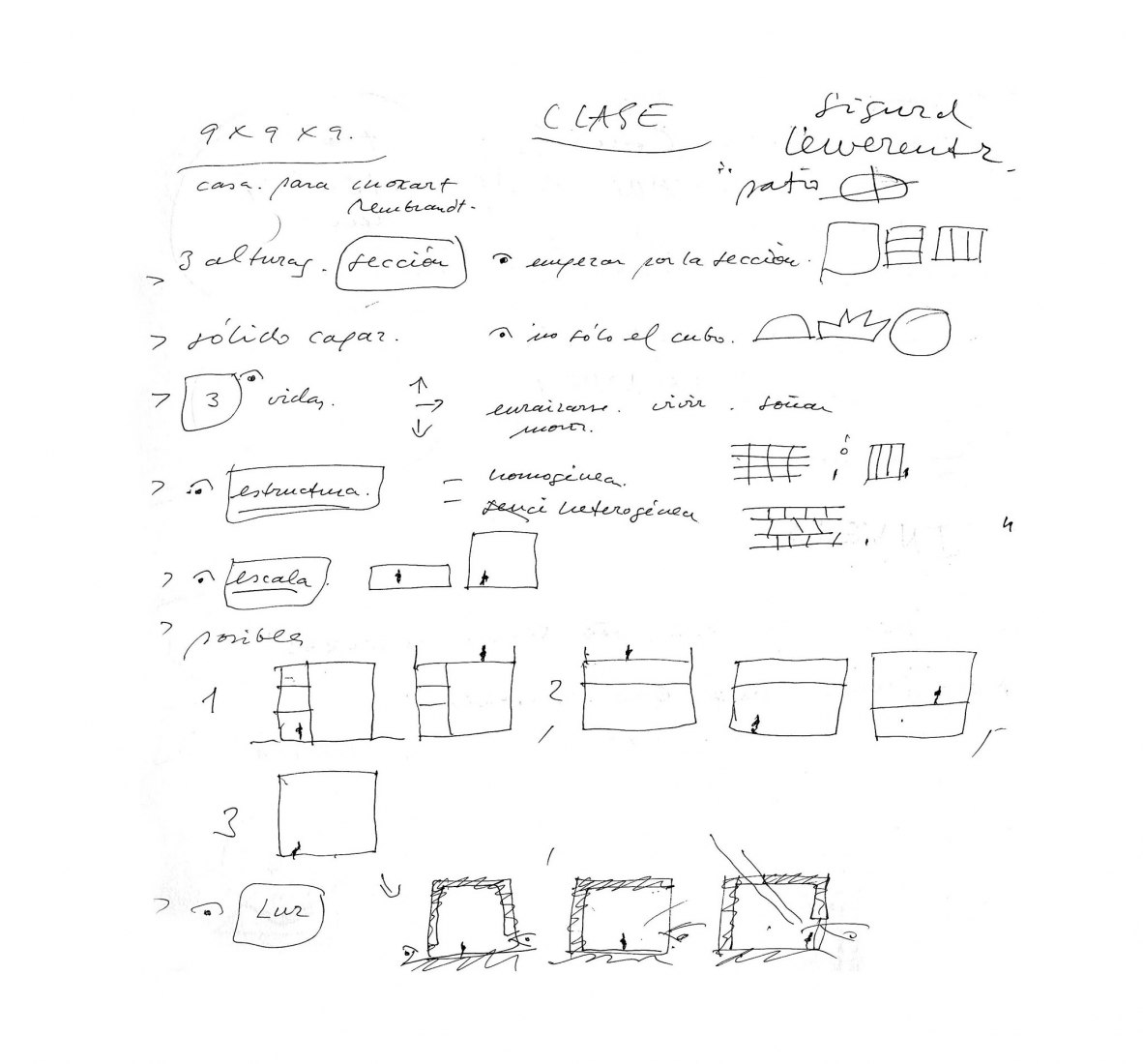 Boceto. Guardería de Benetton por Alberto Campo Baeza