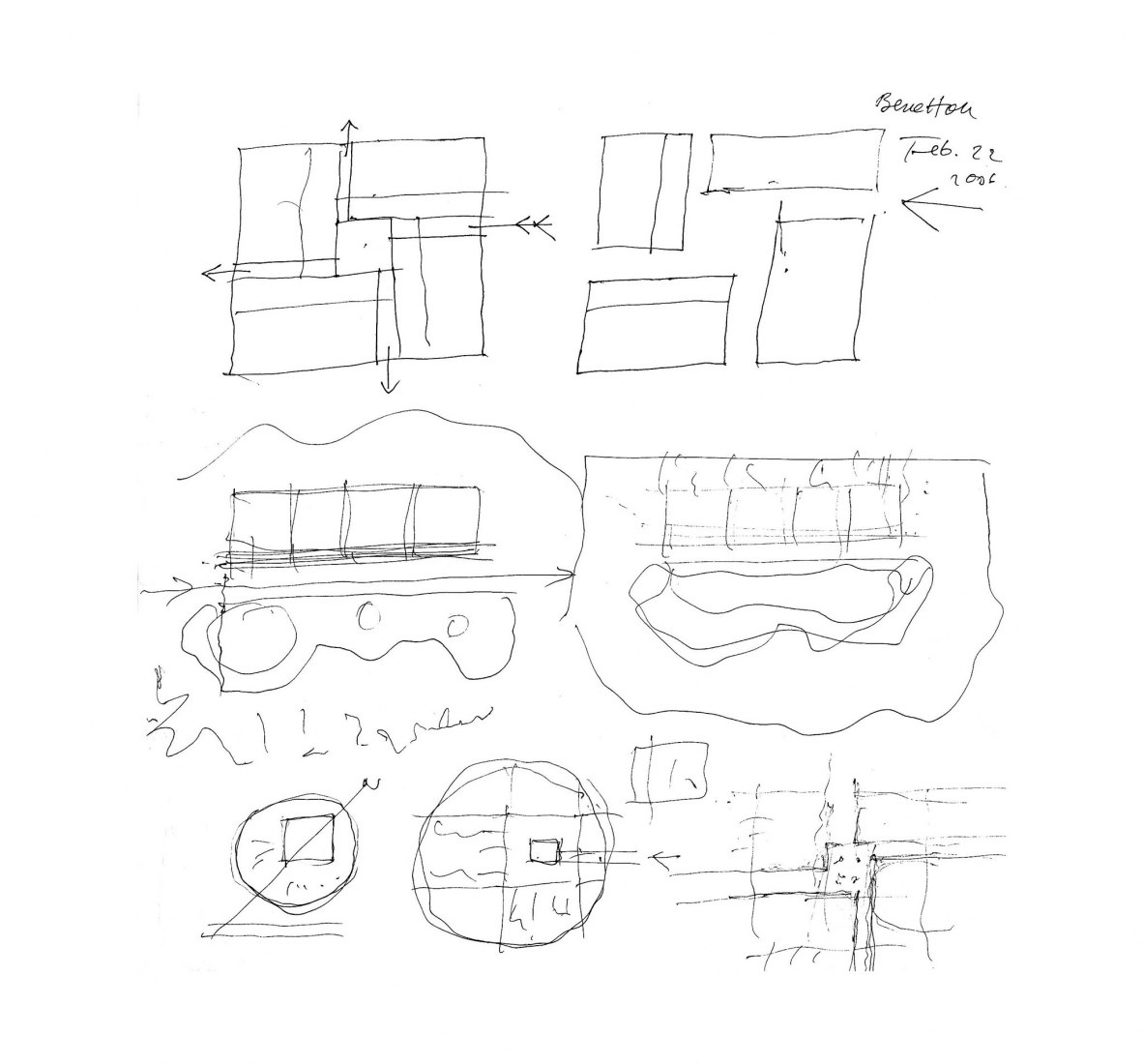 Boceto. Guardería de Benetton por Alberto Campo Baeza