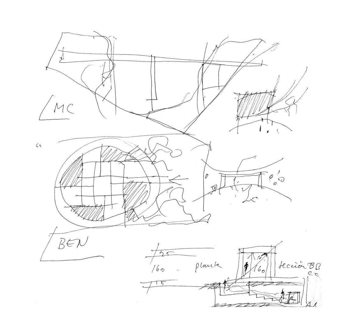 Boceto. Guardería de Benetton por Alberto Campo Baeza