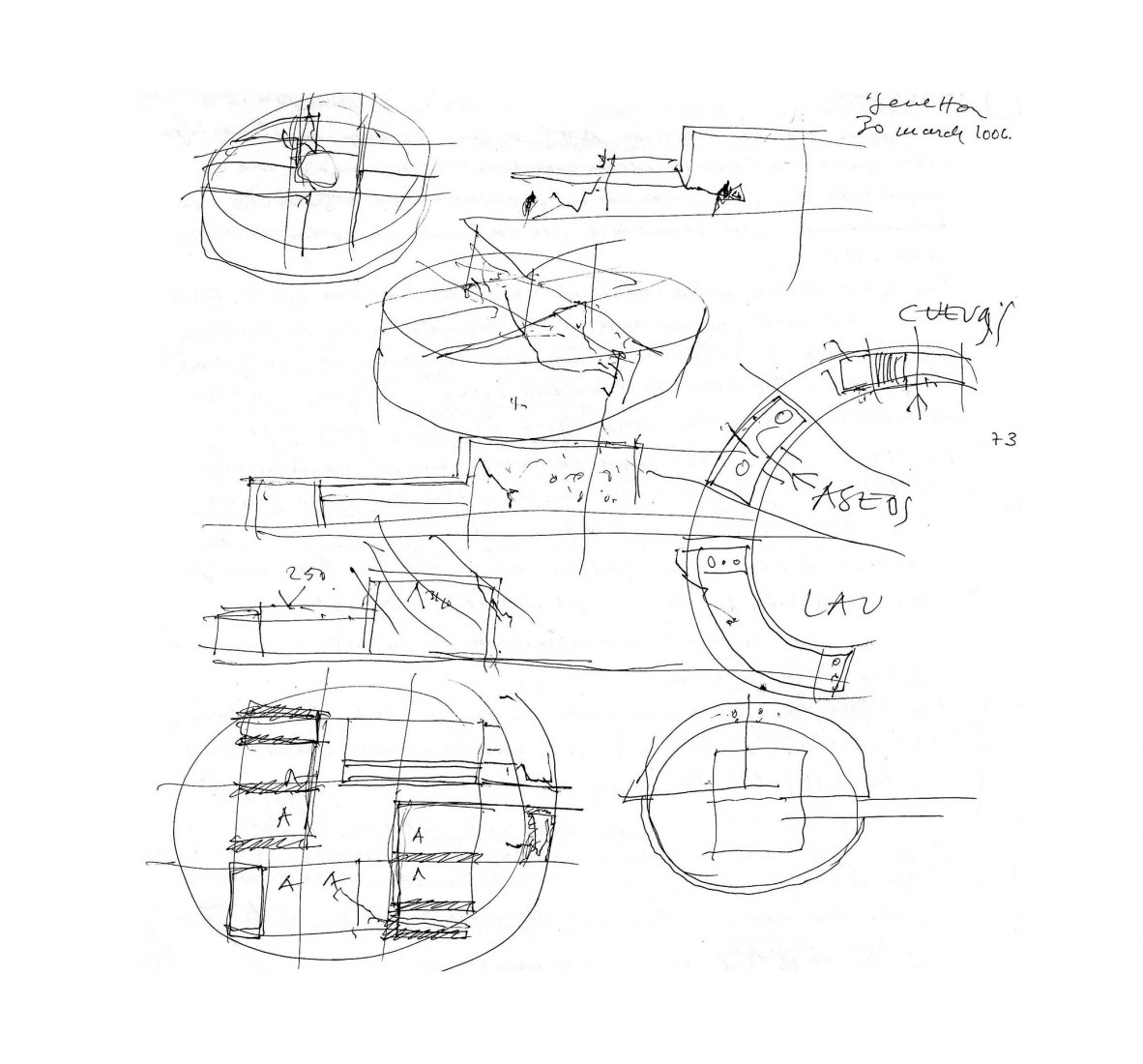 Boceto. Guardería de Benetton por Alberto Campo Baeza