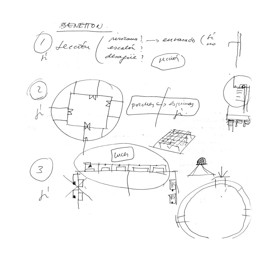 Boceto. Guardería de Benetton por Alberto Campo Baeza