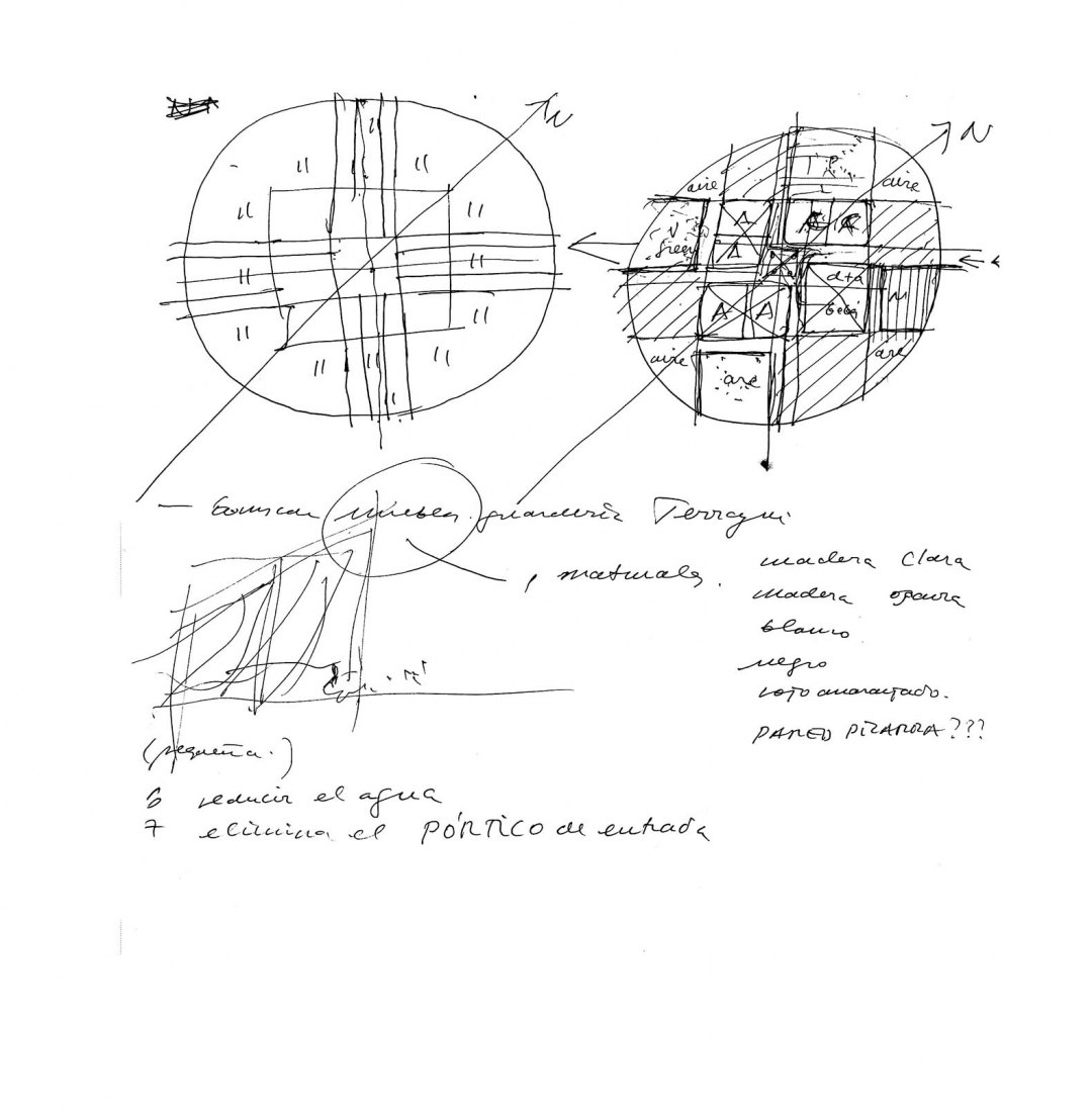 Boceto. Guardería de Benetton por Alberto Campo Baeza