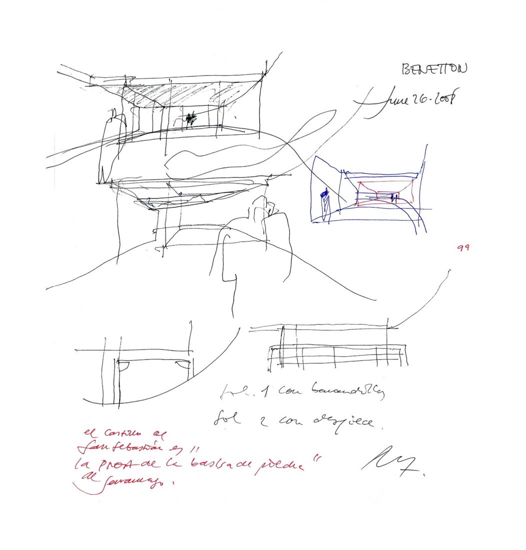 Boceto. Guardería de Benetton por Alberto Campo Baeza