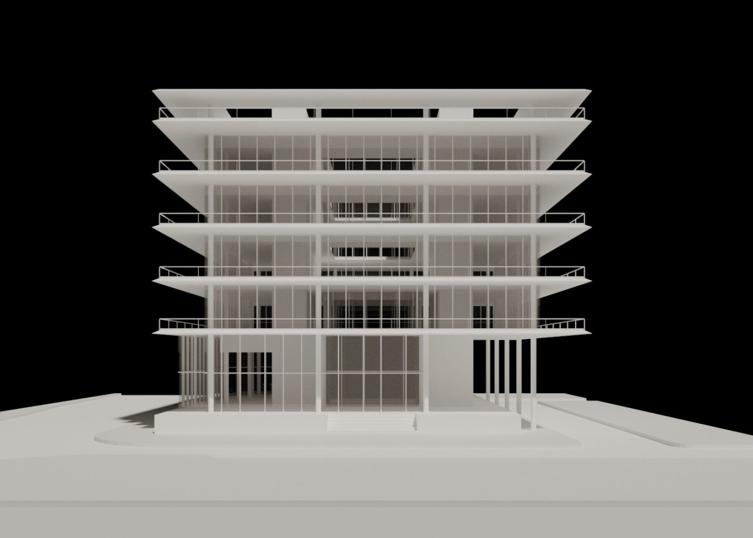 Model of South Beach Office building by Alberto Campo Baeza