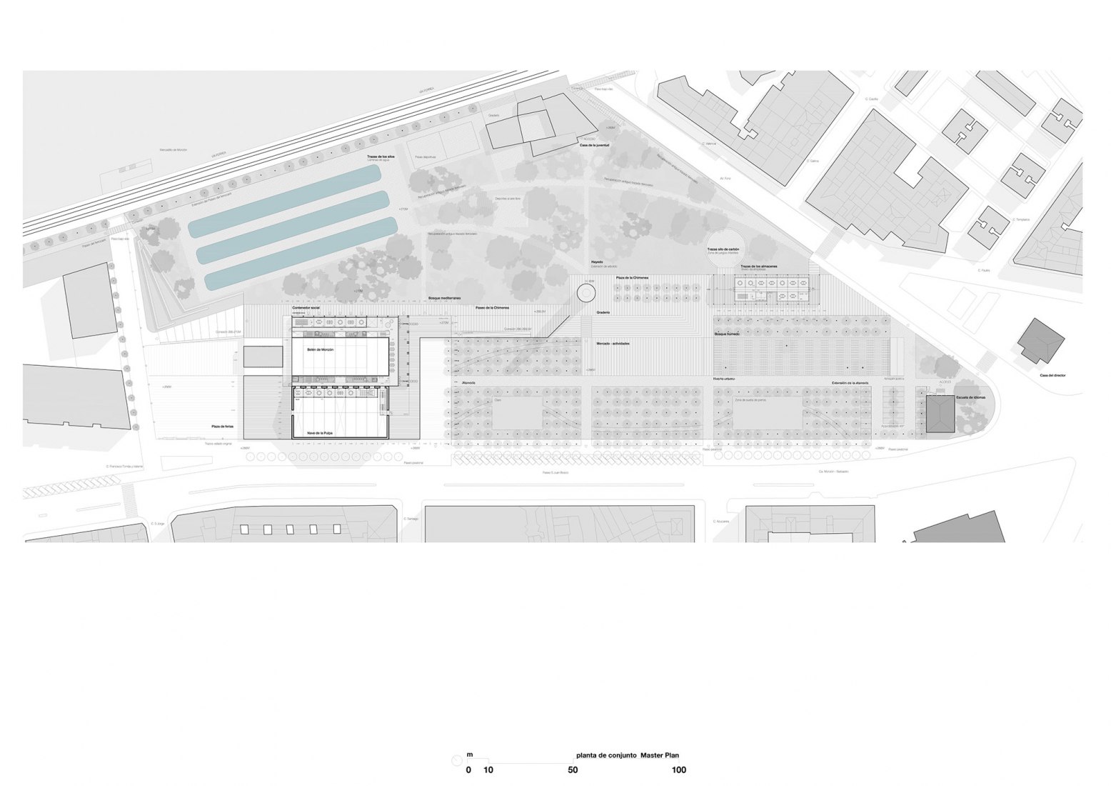 Site plan. Renovation of the Pulp Warehouse by alcolea+tárrago. 