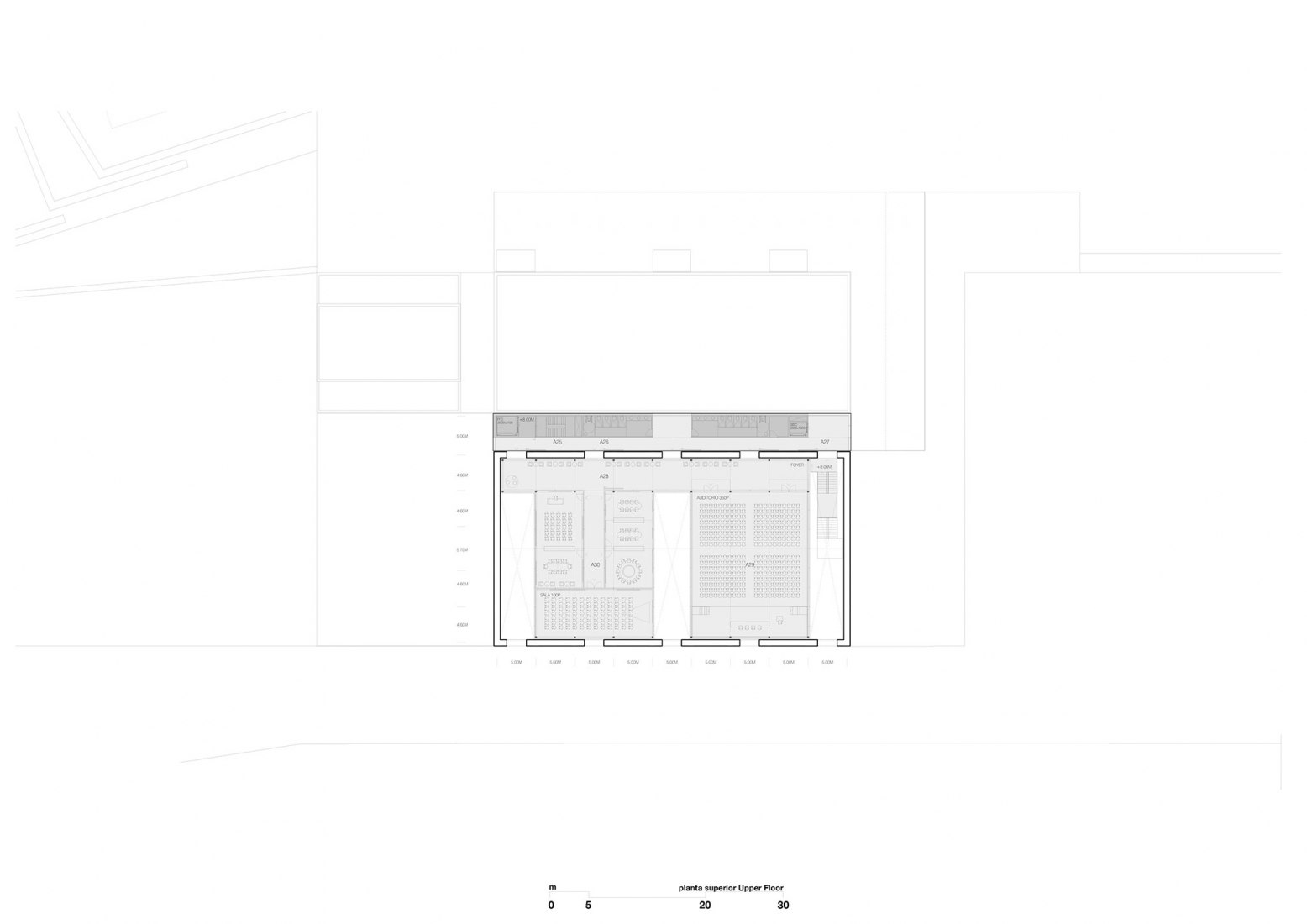 Upper Floor plan. Renovation of the Pulp Warehouse by alcolea+tárrago. 