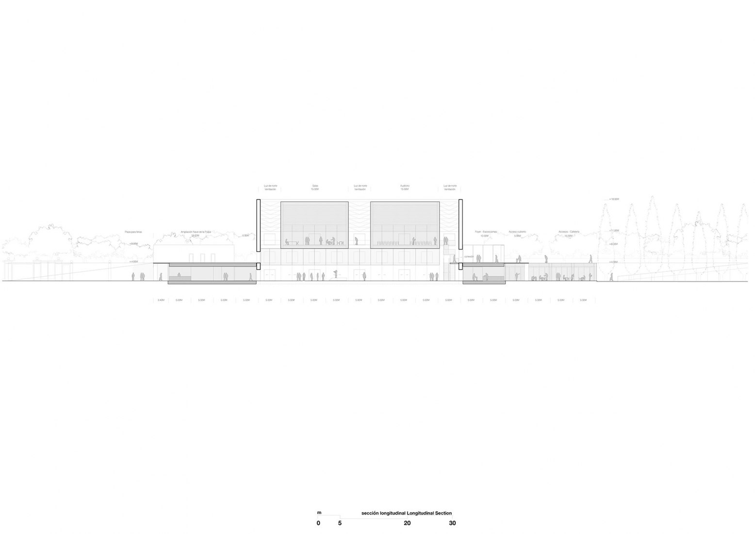 Section. Renovation of the Pulp Warehouse by alcolea+tárrago. 