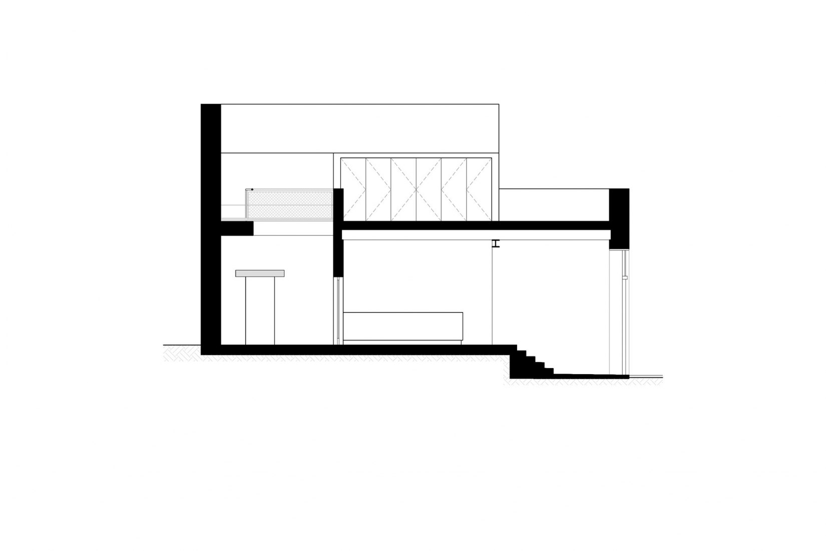 Cross section. House of the "diablos locos" by Alejandro Beautell.
