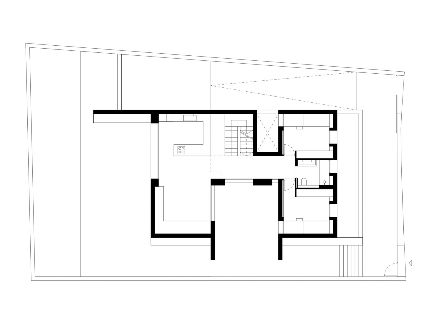 Ground floor plan. La Ventolera house by Alejandro Beautell.