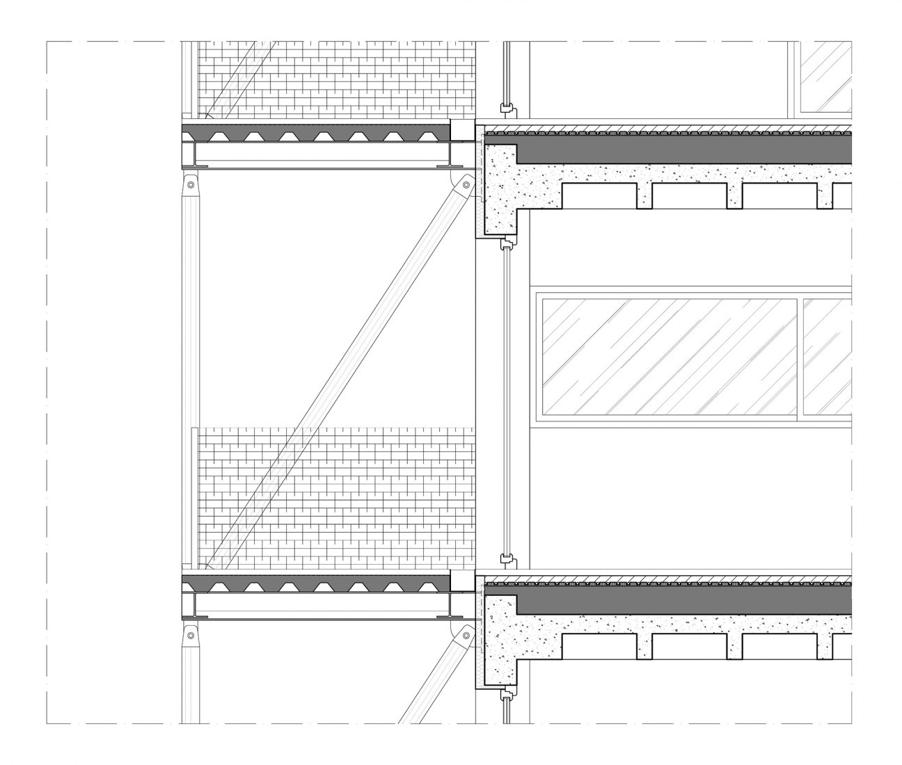 Sección detalle constructivo. Bloque de apartamentos ZIO por Alexis Papadopoulos Architectural Practice.