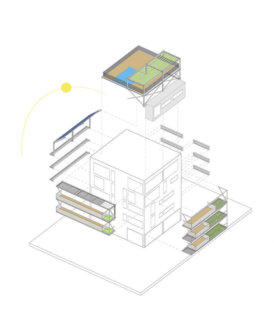 Diagrama. Bloque de apartamentos ZIO por Alexis Papadopoulos Architectural Practice.