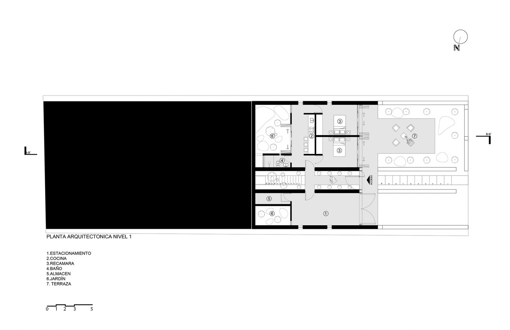Plan first level. Casa Martha by Alfredo Navarro Tiznado.