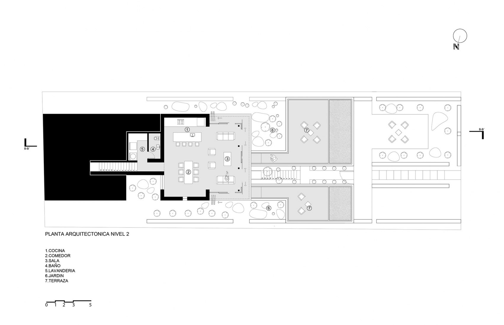 Plan second level. Casa Martha by Alfredo Navarro Tiznado.