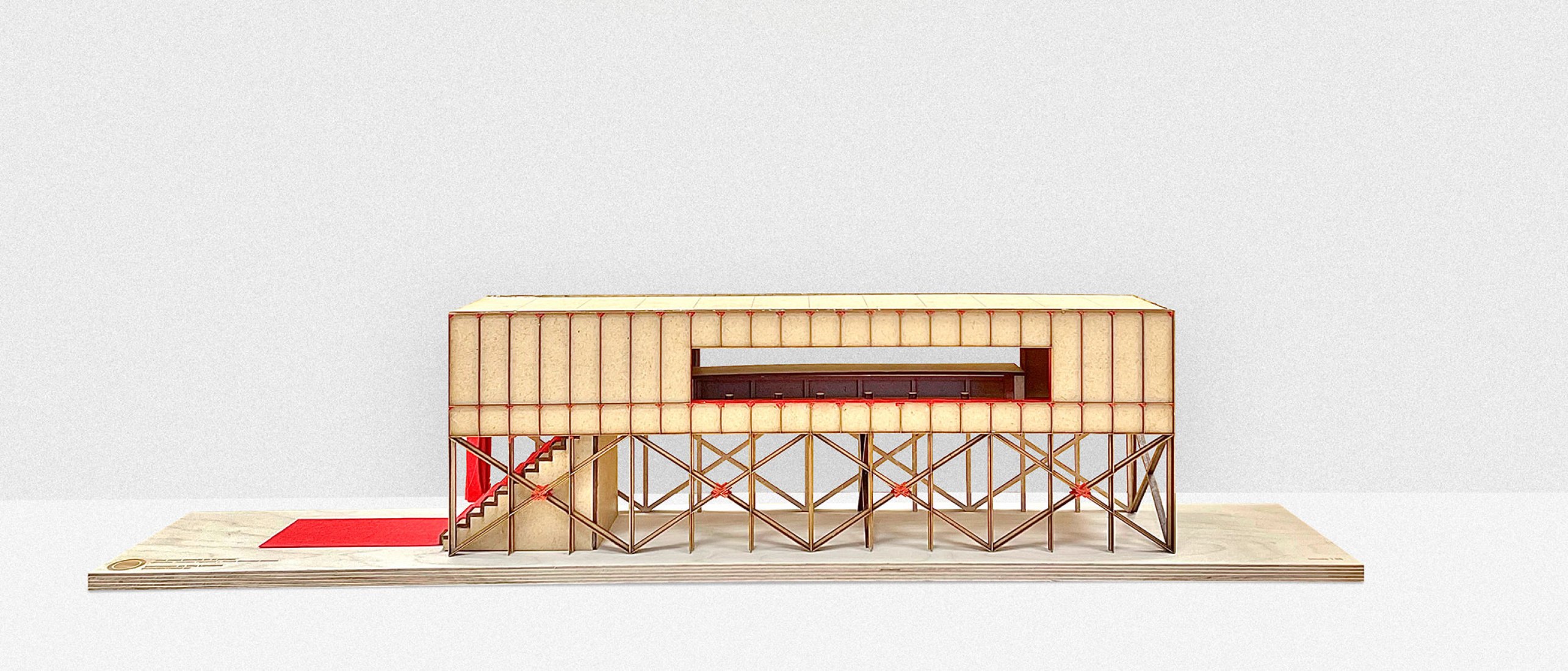 Maqueta. Una mesa elevada en el paisaje por J-AF Architecture + Gonzalez Serrano Studio+.