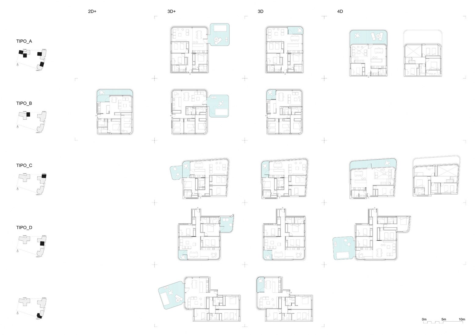 Tipos de viviendas. 67 viviendas en Valdebebas por Amann, Cánovas, Maruri.