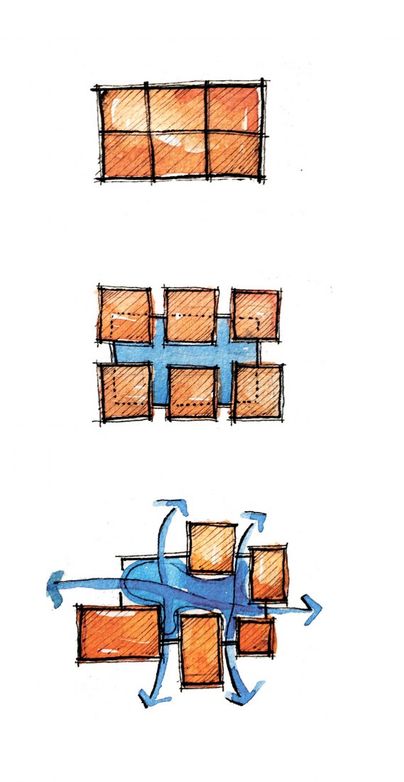 Volumetry diagram. AM House by AmDesign Architects, Time Architects and CTA|Creative Architects