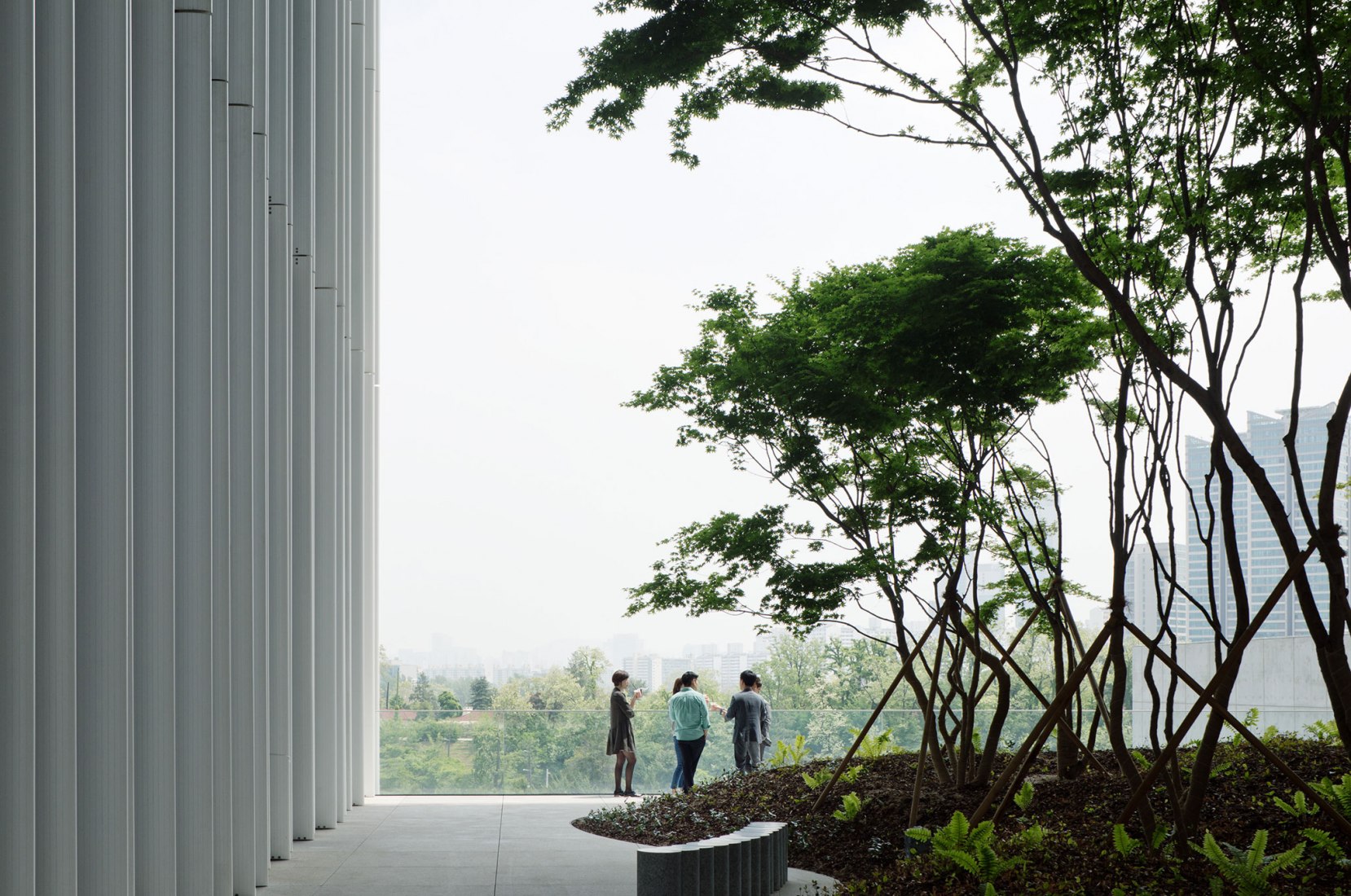 Jardín de cubiertas. Sede Amorepacific Seúl, por David Chipperfield Architects. Fotografía por Noshe