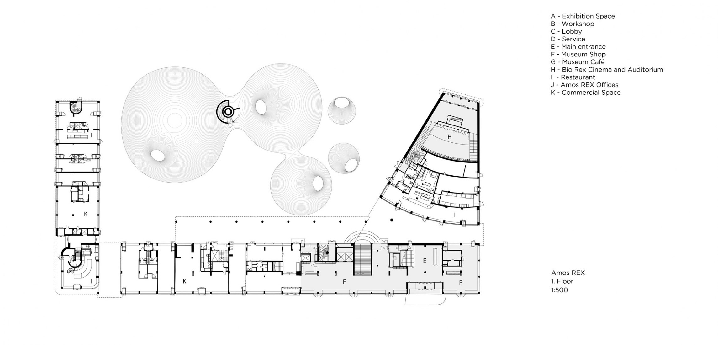 Floor plan 1. Amos Rex by JKMM Architects.