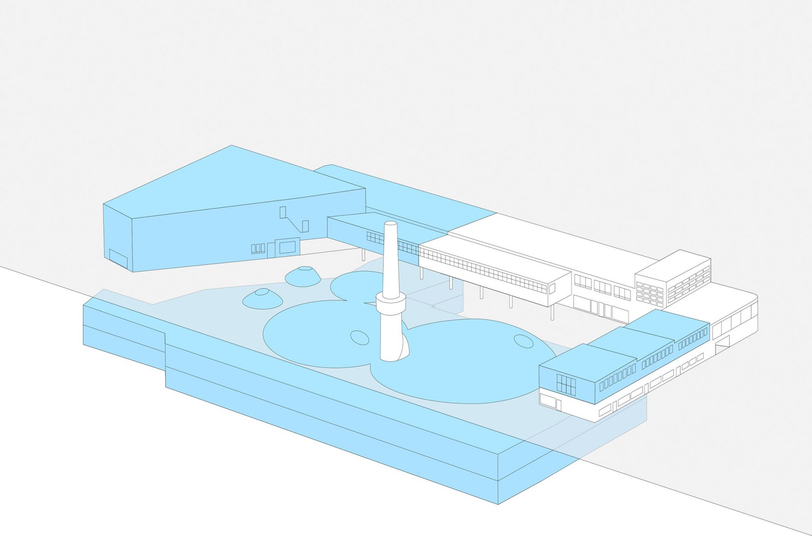 Outdoor diagram. Amos Rex by JKMM Architects.