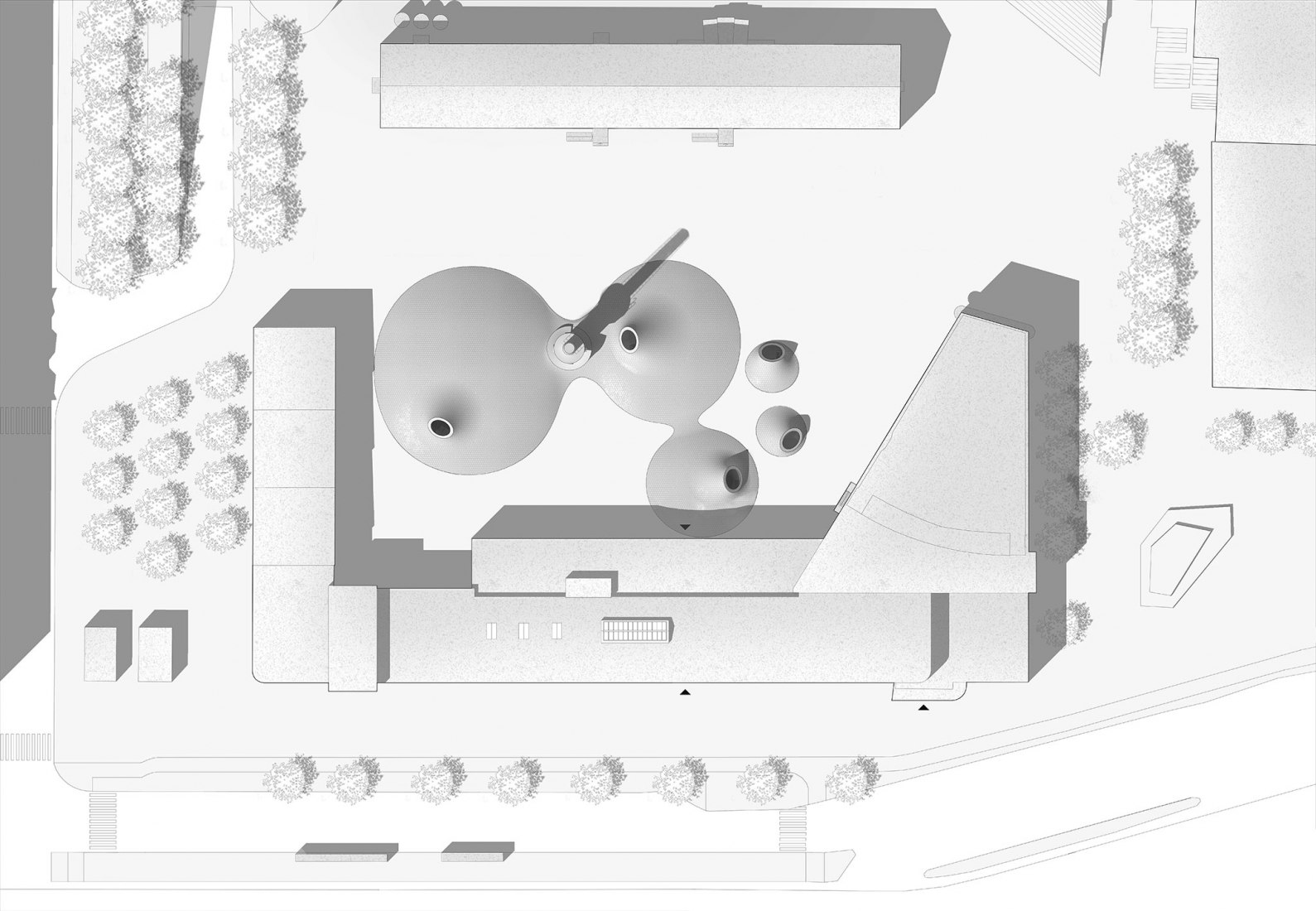 Site plan. Amos Rex by JKMM Architects.
