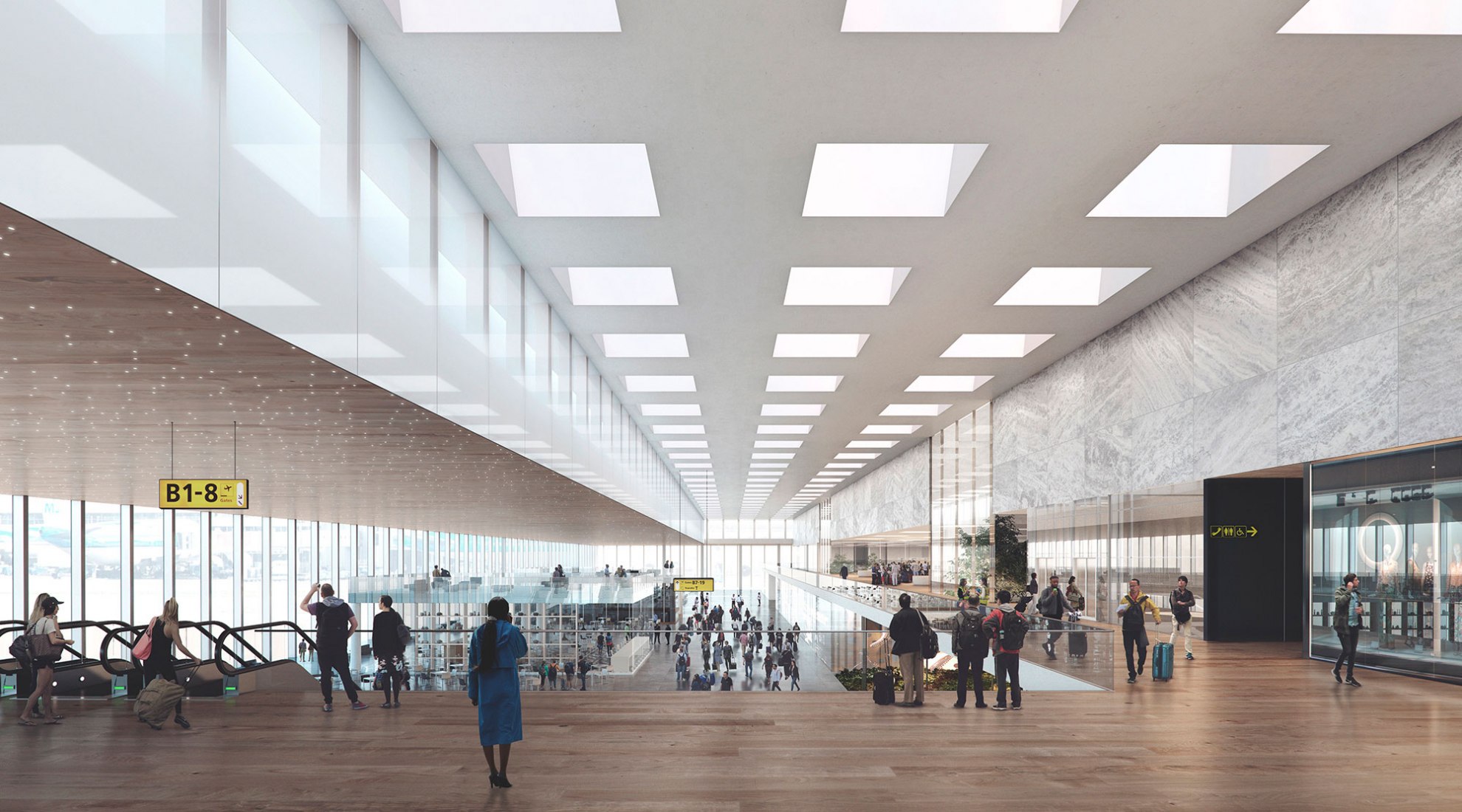 Visualización. Nueva terminal del Aeropuerto de Schiphol Amsterdam. Image © Beauty & The Bit