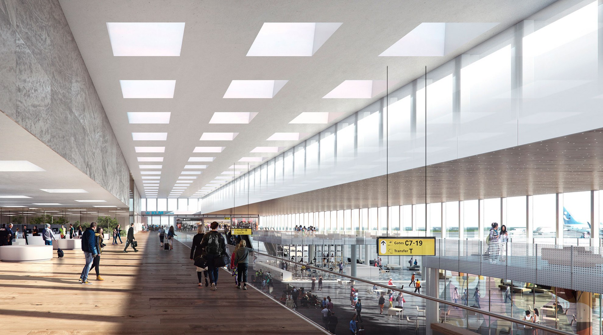 Visualización. Nueva terminal del Aeropuerto de Schiphol Amsterdam. Image © Beauty & The Bit