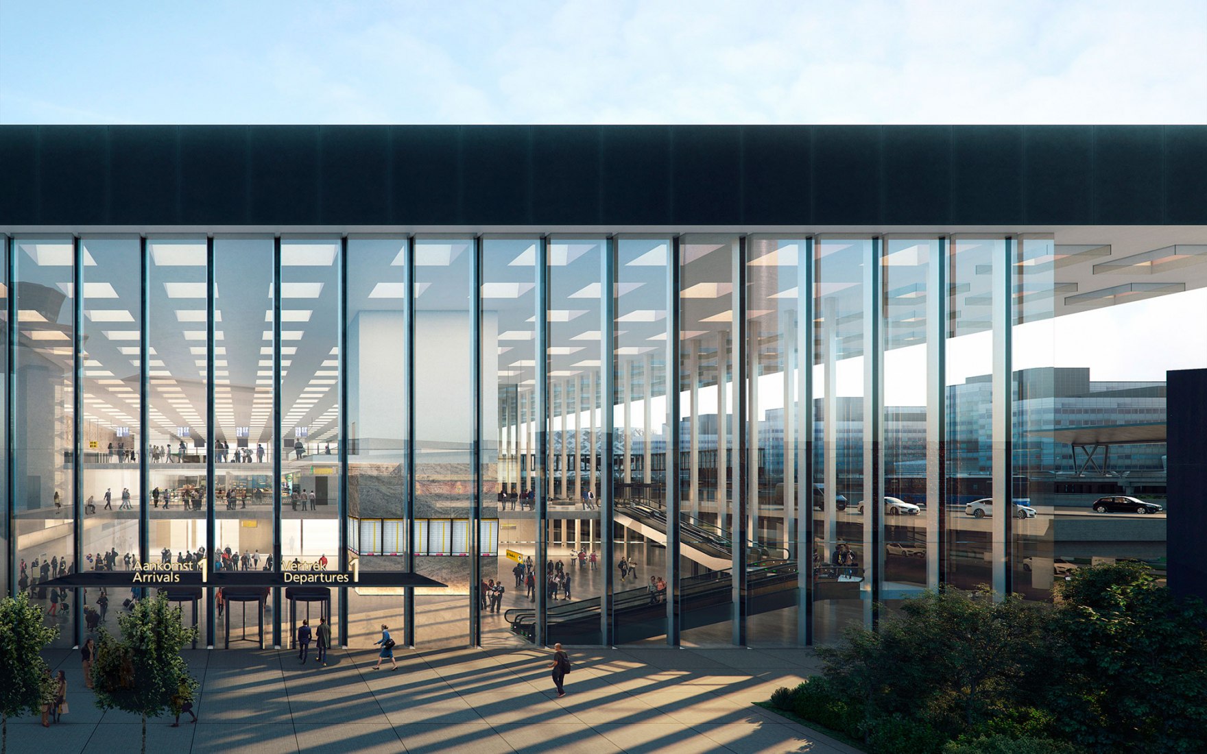 Visualización. Nueva terminal del Aeropuerto de Schiphol Amsterdam. Image © Beauty & The Bit