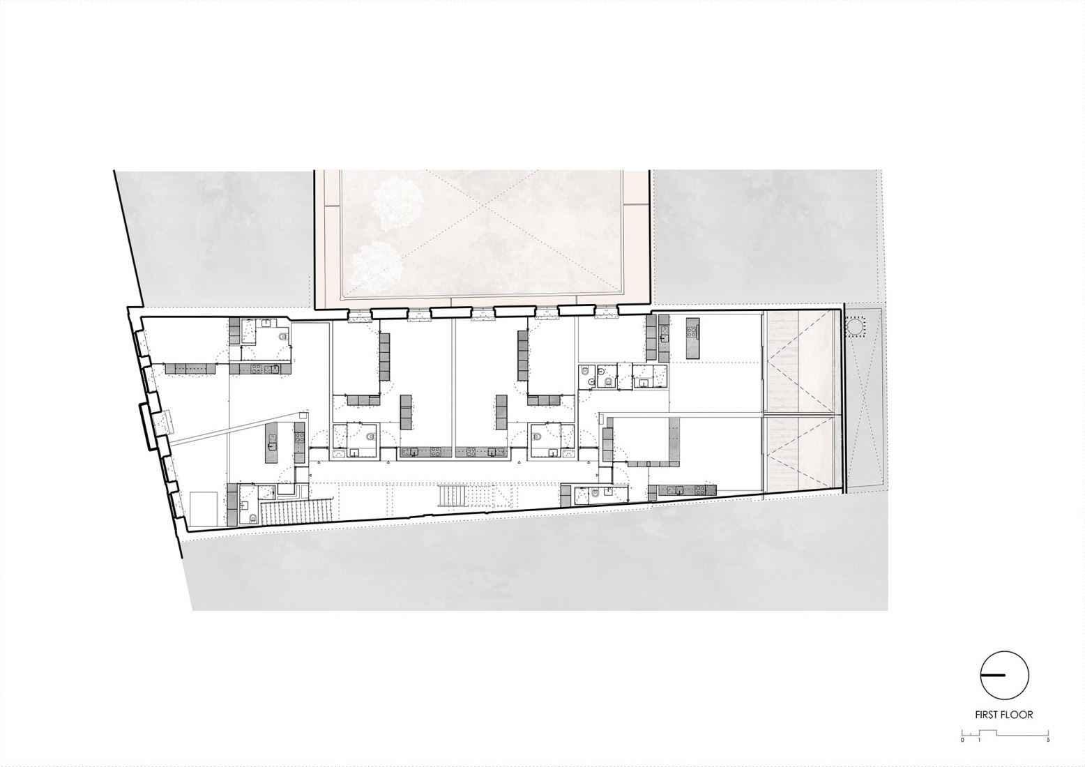 First floor plan. Devesas Factory Building by Anarchlab